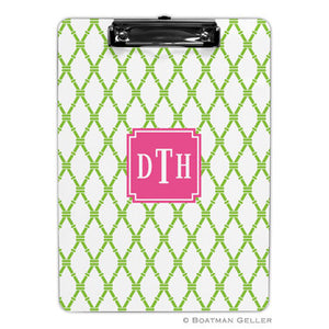 Bamboo Green & Raspberry Clipboard