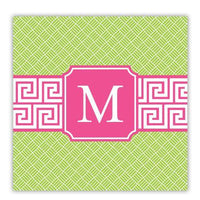 Greek Key Band Navy Coaster