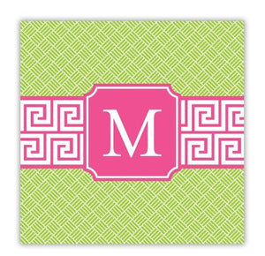 Greek Key Band Navy Coaster