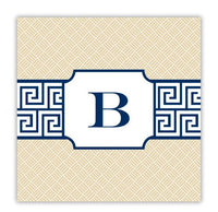 Greek Key Band Navy Coaster
