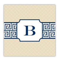 Greek Key Band Navy Coaster