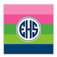 Bold Stripe Pink, Green, and Navy Coaster