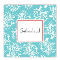 Coral Repeat Teal Coaster
