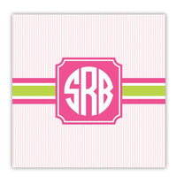 Seersucker Band Pink and Green Coaster