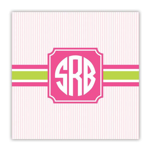 Seersucker Band Pink and Green Coaster