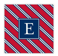 Repp Tie Pink and Navy Coaster

