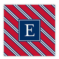 Repp Tie Pink and Navy Coaster