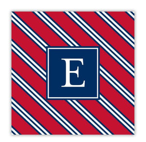 Repp Tie Red and Navy Coaster