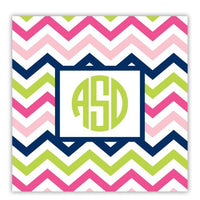 Chevron Pink, Navy, and Lime Coaster