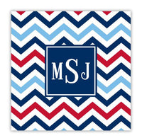 Chevron Blue and Red Coaster
