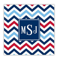 Chevron Blue and Red Coaster