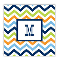 Chevron Blue, Orange, and Lime Coaster