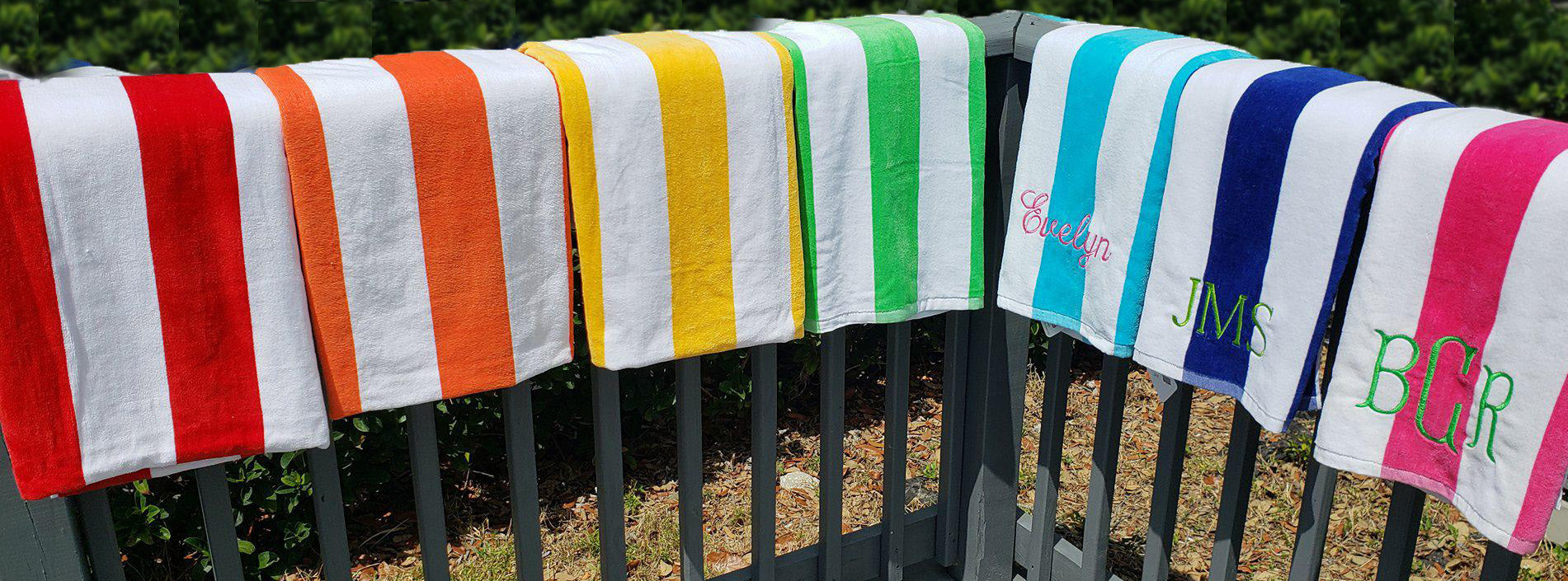 striped Beach Towel. Personalized Towel, Monogram Embroidered Kids Towels,  Fun in The Sun, Bath Towel - Yahoo Shopping