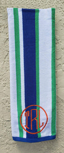 Monogrammed Racing Stripe Towel