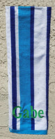 Monogrammed Racing Stripe Towel
