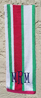 Monogrammed Racing Stripe Towel
