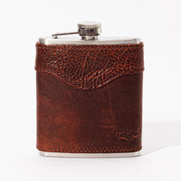 Monogrammed Leather Flask
