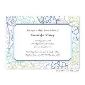 Chelsea Floral Blue Flat Notecard