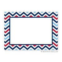 Chevron Blue & Red Flat Notecard