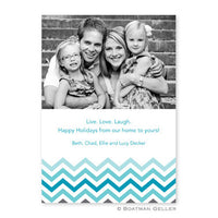 Chevron Ombre Teal Photocard