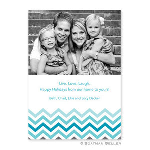 Chevron Ombre Teal Photocard