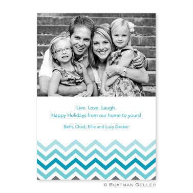 Chevron Ombre Teal Photocard