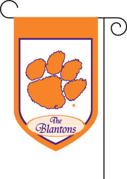 Monogrammed Clemson Garden Flag