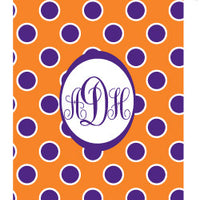Monogrammed Orange & Purple Polka Dot Laundry Bag