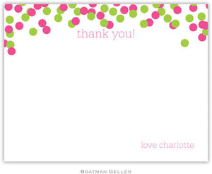 Confetti Pink & Green Flat Notecard