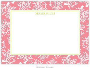 Coral Repeat Melon Flat Notecard