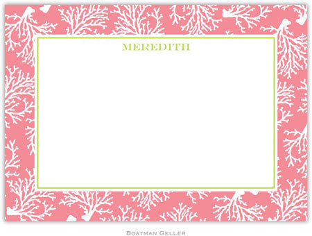 Coral Repeat Melon Flat Notecard