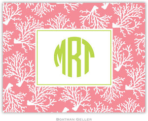 Coral Repeat Melon Foldover Note