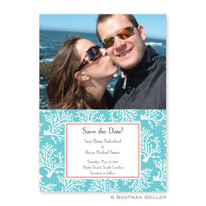 Coral Repeat Teal Photocard