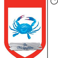 Monogrammed Blue Crab Garden Flag