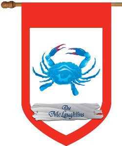 Monogrammed Blue Crab House Flag