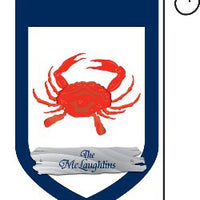 Monogrammed Red Crab Garden Flag