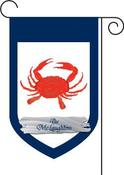 Monogrammed Red Crab Garden Flag