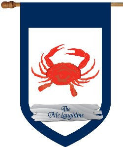 Monogrammed Red Crab House Flag