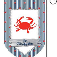 Monogrammed Polka Dot Crab Garden Flag