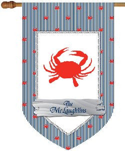 Monogrammed Polka Dot Crab House Flag