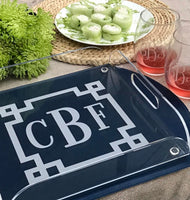 Monogrammed Acrylic Square Butler Tray
