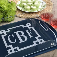 Monogrammed Acrylic Square Butler Tray