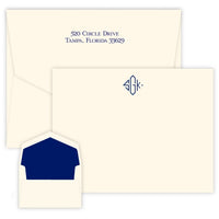 Delavan Monogram Raised Ink Flat Apex Card
