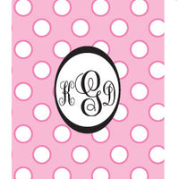 Monogrammed Pink & White Polka Dot Laundry Bag