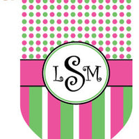 Monogrammed Dots & Stripes House Flag 