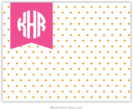 Dottie Tangerine & White Foldover Note