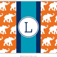 Elephants Ribbon in Orange Foldover Note
