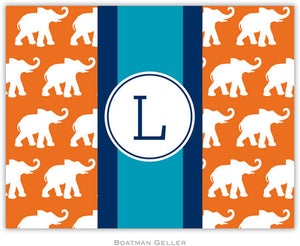 Elephants Ribbon in Orange Foldover Note