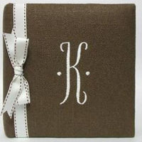 Monogrammed Espresso Linen Album