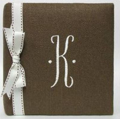 Monogrammed Espresso Linen Album